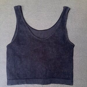 Aeropostale Navy Blue Cropped Reversible Tank Top